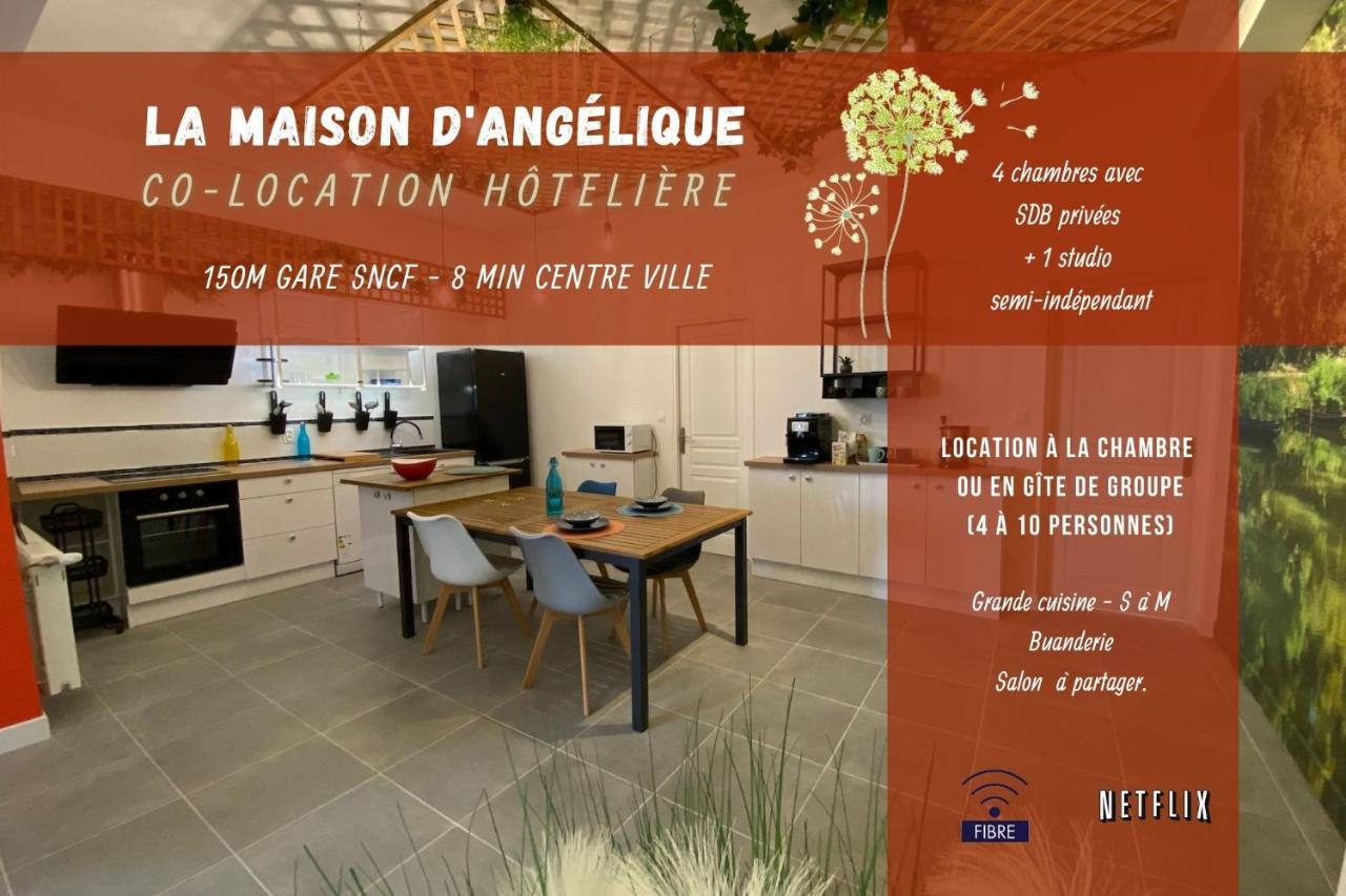 La Maison D'Angelique - Colocation Hoteliere A 150M Gare Tgv- Grande Cuisine Equipee & Salon - Fibre - Netflix ニオール エクステリア 写真