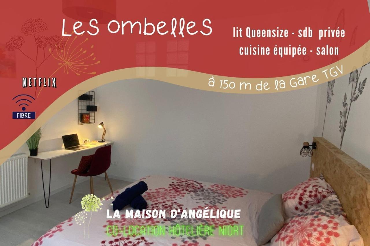 La Maison D'Angelique - Colocation Hoteliere A 150M Gare Tgv- Grande Cuisine Equipee & Salon - Fibre - Netflix ニオール 部屋 写真